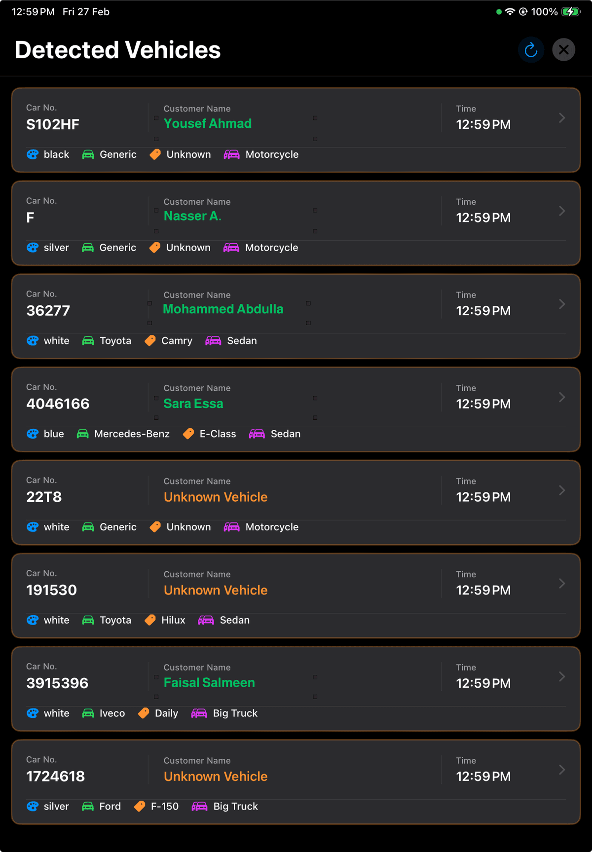 ALPR Dashboard View